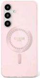 Guess Hoesje geschikt voor Samsung Galaxy S25 - IML Rhinestones Back Cover - Geschikt voor MagSafe - Roze