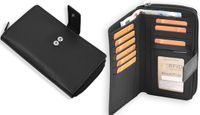 Discountershop B.V. Leren Portemonnee - Set van 2 Portemonnees Heren & Dames - Zwart - 11 Pasjeshouder en Muntvak - Anti-Skim RFID