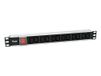 Equip Stekkerdoos 19 "(1HE) 12-voudig met Schuko + schakelaar A