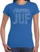 Bellatio Decorations Glitter Super Juf t-shirt blauw met steentjes/ rhinestones voor dames - Lerares cadeau shirts - Glitter kleding/foute party outfit M