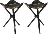 Van Os Visserskrukje - 4x stuks - camouflage - driepoot kruk - opvouwbaar - H40 cm