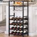 IN-HOMEXL Armoire à vin sur pied et casier à vin noir métal - 20 bouteilles + porte-verres - Industriel