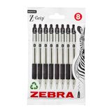 Zebra Pen Z Grip Zwarte Balpennen met Pocket Clip 8pk