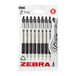 Zebra Pen Z Grip Zwarte Balpennen met Pocket Clip 8pk