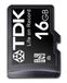 TDK 16GB microSDHC Class 4 + SD Adapter - Zwart