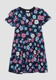 s.Oliver Jurk Navy Blauw Katoen Gebloemd Lange Mouw Pofmouw A-lijn 92