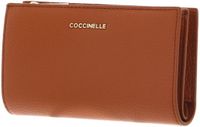 COCCINELLE Leren portemonnee Metallic Soft Wallet Crab Lichtbruin