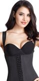 LaFaja Waist Trainer Vest - Latex Afslankvest - 3 Haakssysteem - Zwart - Maat 3XL