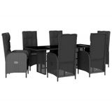 VidaXL 9-delige Tuinset met kussens, polyrattan, grijs