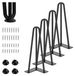 4 Pièces Pieds de Meuble Épingle à Cheveux - Pieds Métalliques pour Tables Basses et Bureaux