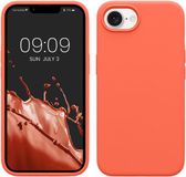 kwmobile telefoonhoesje geschikt voor Apple iPhone 17e / iPhone 16e - Hoesje met siliconen coating - Smartphone case in levendig koraal