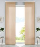 Set van 2 schuifgordijnen, paneelgordijnen, microvezel gordijn, schuifgordijn H x B 245 x 60 cm, zandmat, verzwaringsstangen, 85600N2