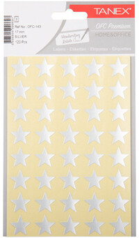 Tanex Stars stickers klein zilver (120 stuks)