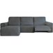 ECOMMERC3 Bankhoes chaise long, korte mouw links, met bi-elastische relaxbankhoes, donkergrijs, zeer elastisch, ademend en schuim