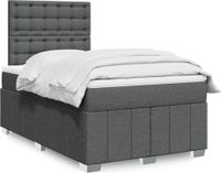 Maison Exclusive - Sommier à lattes de lit avec matelas gris foncé 120x190cm tissu