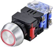 TRU COMPONENTS TC-9428132 LAS0-L-11EB/R/12V Druktoets 250 V 5 A 1x uit/(aan) Moment Rood IP40