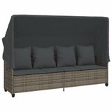 VidaXL Chaise longue Rembourré Polyrotin Acier Gris