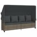 VidaXL Chaise longue Rembourré Polyrotin Acier Gris