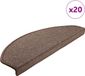 vidaXL - Tapis d'escalier - 20 pièces - 65x24x4 cm - Brun café - Rectangulaire