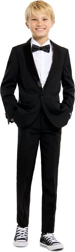 OppoSuits Jet Set Black Tieners Tuxedo Zwart Maat 16 jaar