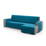 FAVERTI® Bankhoes voor chaise longue, hoekdeel rechts 240 cm (voor), model Pego, blauw, chenille, extra zacht, hoogwaardige chaise bescherming, gemaakt in Spanje, gemaakt van gerecycled materiaal