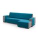 FAVERTI® Bankhoes voor chaise longue, hoekdeel rechts 240 cm (voor), model Pego, blauw, chenille, extra zacht, hoogwaardige chaise bescherming, gemaakt in Spanje, gemaakt van gerecycled materiaal