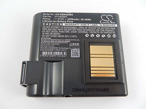 VHBW Li-Ion batterij 5200 mAh (7,4 V) compatibel met labelprinter Zebra QLN420 vervanging voor P1040687, P1050667-016.