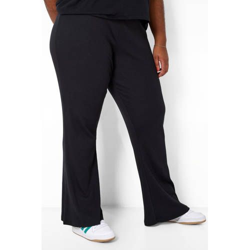 NOISY MAY Curve High Waist Flared Legging - Black