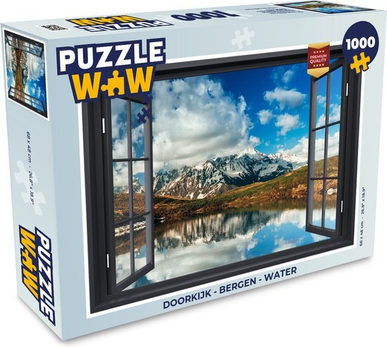 MuchoWow Puzzel Doorkijk - Bergen - Water - Legpuzzel - Puzzel 1000 stukjes volwassenen