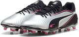 Puma King Match FG/AG Voetbalschoenen Senior Zilver - Zwart - Roze