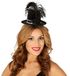 Fiestas Guirca Guirca Carnaval verkleed mini hoedje voor diverse thema's - zwart - veertjes - dames