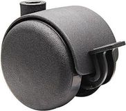 Wagner Design 01002601 Meubelrol/zwenkwiel/dubbele wielen, hard, diameter 50 mm, bouwhoogte 55 mm, vergrendeling, zwart, draagkracht 50 kg