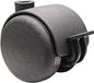 Wagner Design 01002601 Meubelrol/zwenkwiel/dubbele wielen, hard, diameter 50 mm, bouwhoogte 55 mm, vergrendeling, zwart, draagkracht 50 kg