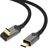DrPhone NRG – Thunderbolt 5 Datakabel Kabel - 80Gbps - 240W Power Delivery - 16K Display Ondersteuning - Nylon Gevlochten - 0.5 meter - Zwart