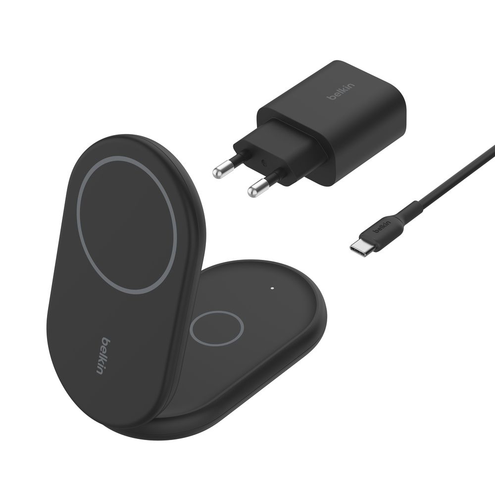 Belkin Boost Charge Qi2 15W Magnetic 2-in-1 Stand - Zwart - Draadloze Oplader - 0745883889914