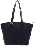 COCCINELLE Leren schoudertas shopper Fern Handbag Grained Leather Midnight Blue donkerblauw