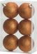 Cosy & Trendy Kerstballen - 6 stuks - Oranje - Glitters - 6 cm Diameter - Kunststof