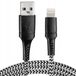 Vayox câble USB-Lightning 1m noir/blanc tressé
