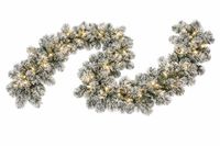 Everlands Imperial Dennenslinger - sneeuw - met verlichting - 270 x 12 cm - kunststof - kerstslinger