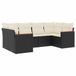 vidaXL Loungeset met Kussens, Zwart, Poly Rattan