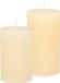 Ensemble de bougies pilier/cylindriques - 2x - blanc ivoire - modèle rustique