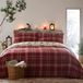 Dreams & Drapes Lodge - Derwent Check - 100% geborsteld katoenen dekbedovertrekset - 3 stuks kingsize bed maat in naturel, rood