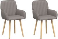 vidaXL Eetstoelen 2 stuks Stof Taupe 56,5 x 50 x 87,5 cm