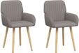 vidaXL Eetstoelen 2 stuks Stof Taupe 56,5 x 50 x 87,5 cm