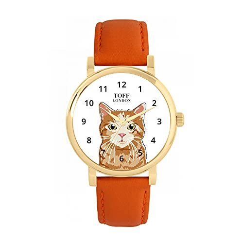 Toff London Ginger Tabby Cat-horloge