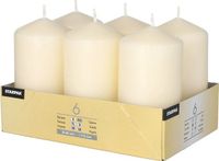 Conpax Bougies Bougies pilier lot de 6x - blanc crème - D6 x H12 cm - 24 heures de combustion