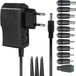 SURIGHT 12V 1A voeding - AC-adapter 12V met 11 DC-stekkers - Wandlader - Geregelde DC 12V 1A 800mA 500mA 400mA 200mA 100mA - GPS