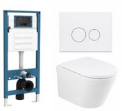 QeramiQ Dely Toiletset - Inbouwreservoir - Glans Wit