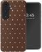 Selencia Hoesje - Geschikt voor Samsung Galaxy S26 FE - Backcover met Magnetische Ring - Happy Dots Chocolate