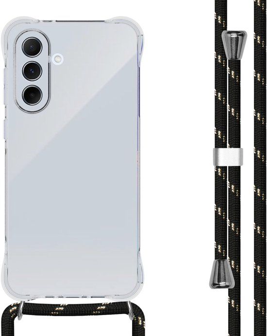 imoshion Hoesje - Geschikt voor Samsung Galaxy A56 (5G) - Backcover met koord - Zwart / Goud